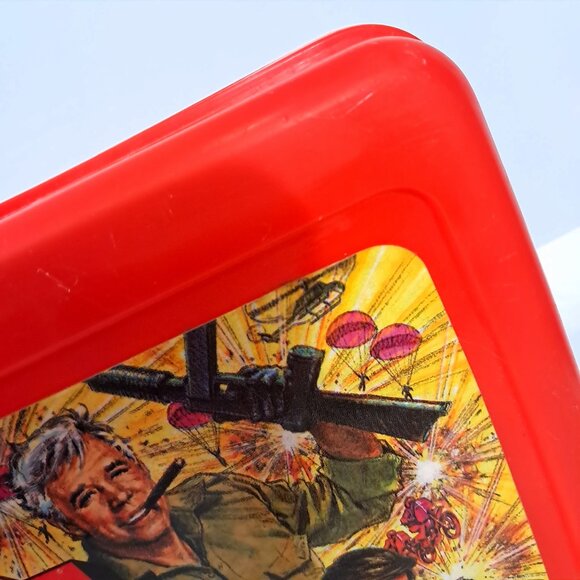 Vintage The A-TEAM Plastic Red Lunch Box 1983 Thermos Brand ateam Mr. T tv show - Picture 3 of 15